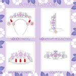 アクセサリーおもちゃ　かわいいお姫様系　ネックレス、指輪など14点付き (紫) - Tagitary